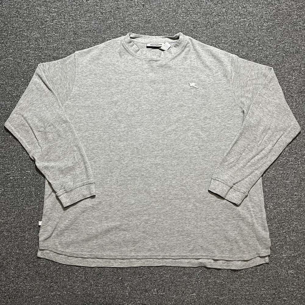 Rocawear Gray Waffle Knit Long Sleeve Thermal Shirt 3XL Hip Hop Style
